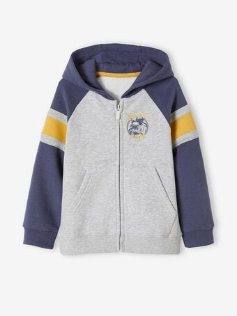 Vertbaudet Casaco com capuz e fecho, motivo grande atrás, para menino... promoção