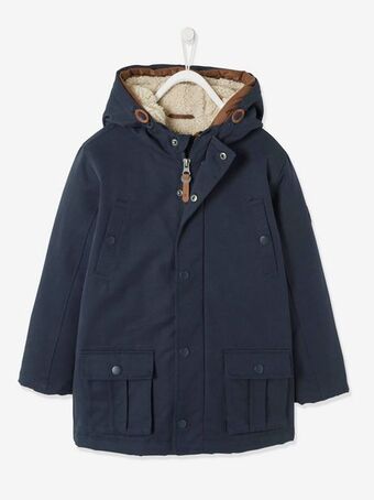 Vertbaudet Parka 3 em 1, para menino - azul escuro liso com motivo promoção