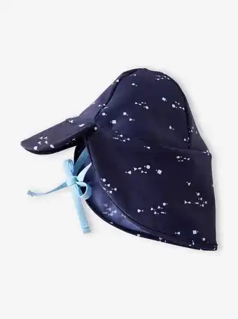 Boné anti uv com proteção da nuca, para bebé menino - azul...