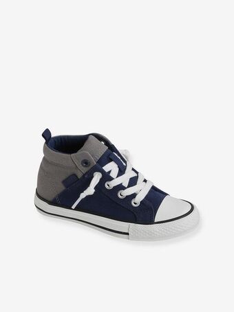 Vertbaudet Sapatilhas em tecido, com elástico, para menino - azul... promoção