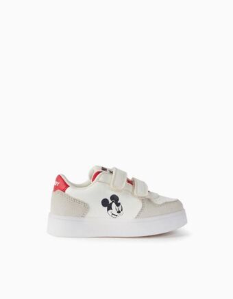 Sapatilhas com luzes para bebé menino 'mickey', branco/vermelho