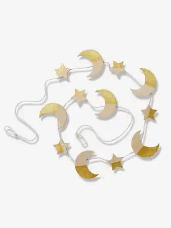 Vertbaudet Grinalda e madeira com luas e estrelas - amarelo medio liso promoção