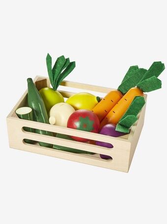 Vertbaudet Caixa de legumes em madeira - multicolor promoção