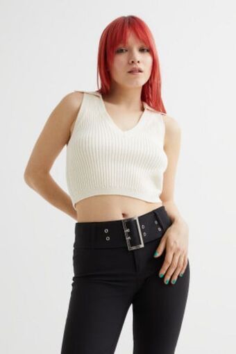 H&M Colete de malha com gola promoção
