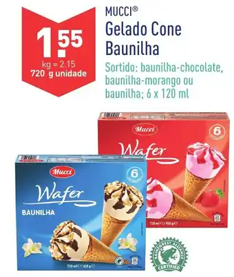 Mucci Gelado Cone Baunilha 720g