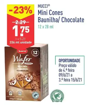 ALDI Mucci Mini Cones Baunilha/Chocolate 336ml promoção