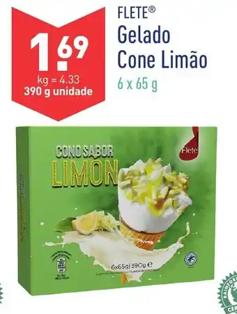 ALDI Flete Gelado Cone Limão 390g promoção