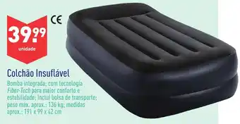 ALDI Colchão Insuflável 136kg 191 x 99 x 42cm promoção