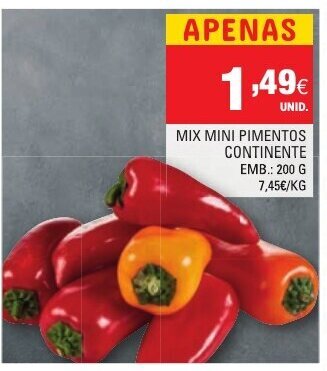 Continente Mix Mini Pimentos Continente 200g promoção