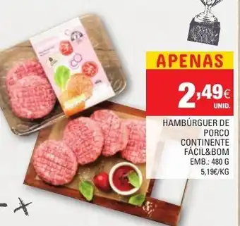 Continente Hambúrgueres de Porco Continente Fácil & Bom 480g promoção
