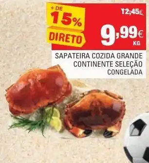 Continente Sapateira Cozida Grande Continente Selcção Congelada promoção