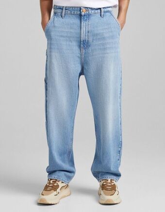Bershka Jeans carpinteiro promoção