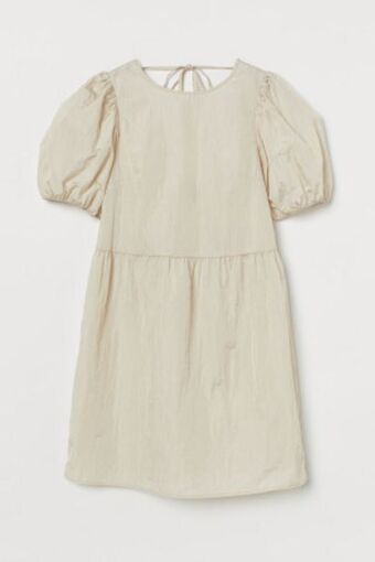 H&M Vestido com mangas tufadas promoção