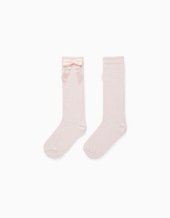 Zippy Meias altas com laço para menina, rosa claro promoção