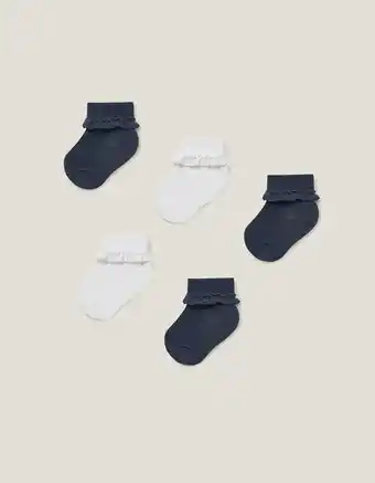 Zippy 5 pares de meias com renda para bebé menina, azul escuro/branco promoção