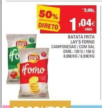 Continente Batata Frita Lay's Forno 130g / 150g promoção