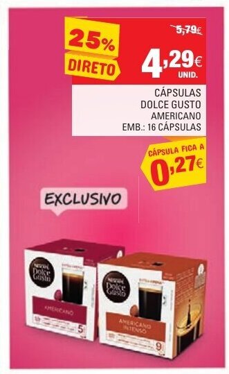 Continente Cápsulas Dolce Gusto promoção