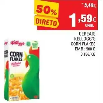 Continente Cereais Kellogg's Corn Flakes 500g promoção