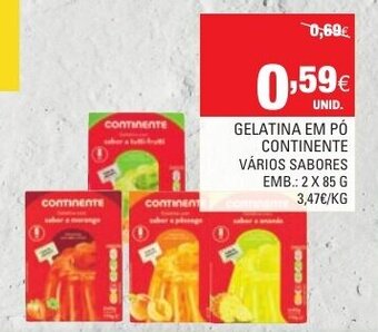 Gelatina em Pó Continente 2 x 85g