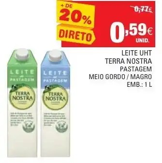 Continente Leite UHT Terra Nostra Pastagem 1L promoção