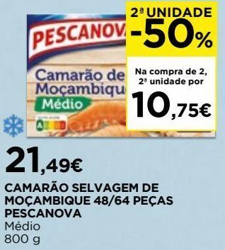 El Corte Inglés Camarão congelado pescanova promoção
