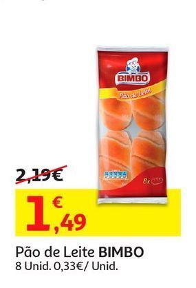 Auchan Pão de leite bimbo:8 un promoção