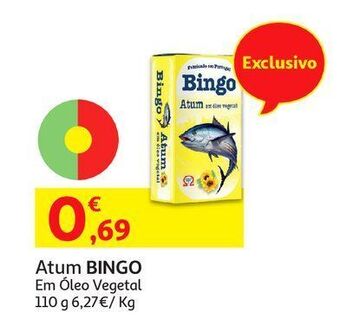 Auchan Atum bingo:em óleo vegetal 110(72)g promoção