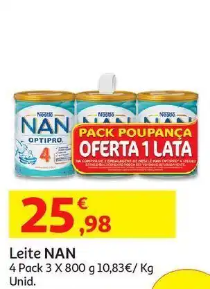 Leite nan:4 pack 3x800 g l3p2