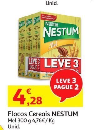 Auchan Flocos cereais nestum:mel 300g l3p2 promoção