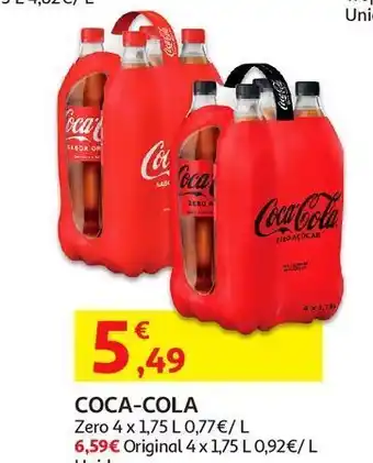 Auchan Coca-cola zero 4x1,75 l4p3 promoção