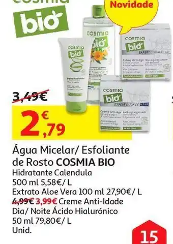 Auchan Água micelar cosmia bio promoção