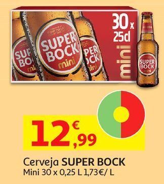 Cerveja super bock:mini 30x0.25l