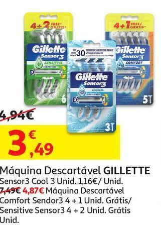 Auchan Máquina descartável gillette promoção