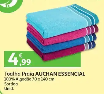 Auchan Toalha praia auchan essencial:sort 100%alg 70x140 promoção
