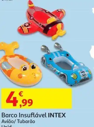 Auchan Barco insuflável intex:avião/tubarão/c promoção
