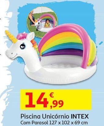 Auchan Piscina unicornio intex:com parasol 127x102x69cm promoção