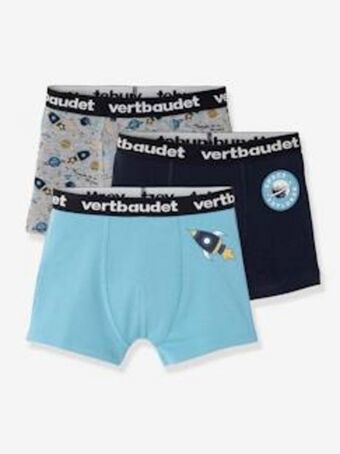 Vertbaudet Lote de 3 boxers para menino, explorer - verde escuro... promoção