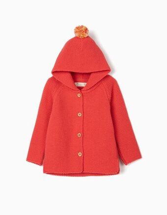 Zippy Casaco de malha com capuz para bebé menina, rosa promoção