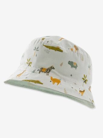 Vertbaudet Chapéu reversível com animais, para bebé menino - branco... promoção