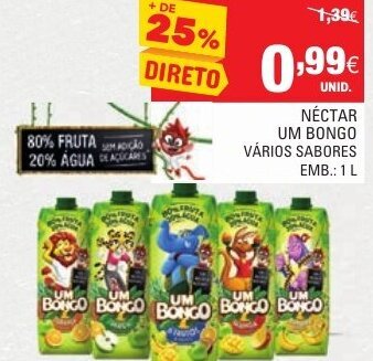 Continente Néctar Um Bongo 1L promoção