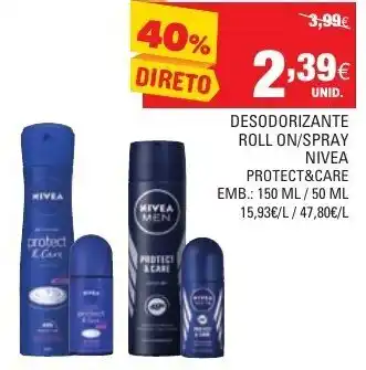 Desodorizante Roll On/ Spray Nivea 150ml/ 50ml