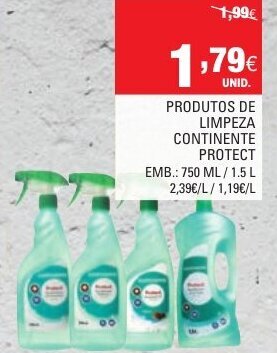 Continente Produtos de Limpeza Continente Protect 750ml/1.5L promoção