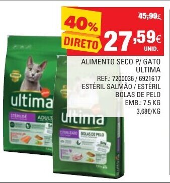 Alimento Seco P/Gato Ultima 7.5kg