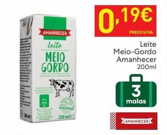 Leite semi desnatado amanhecer
