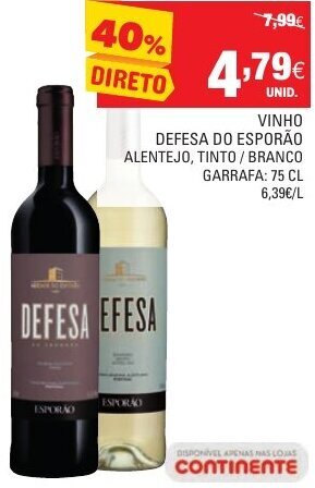 Continente Vinho Defesa Do Esporão 75cl promoção