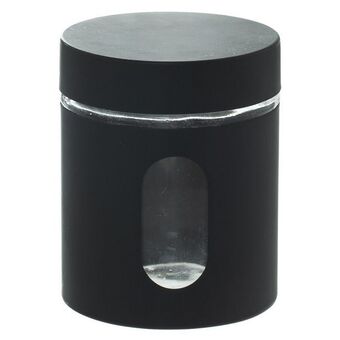 Frasco vidro e inox cinza e preto 0,6l