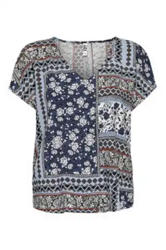 Blusa com decote em bico e manga curta