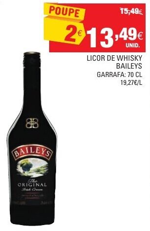 Continente Licor de Whisky Baileys 70cl promoção