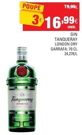 Continente Gin Tanqueray London Dry 70cl promoção