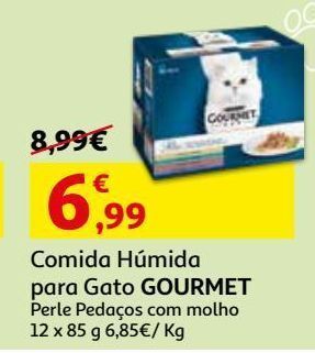 Auchan Comida húm gato gourmet perle:pedaços molho 12x85g promoção